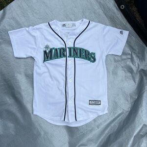 Majestic Youth White Mariners Baseball Jersey
